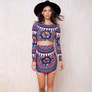 MinkPink Collide Mini Body Con Skirt